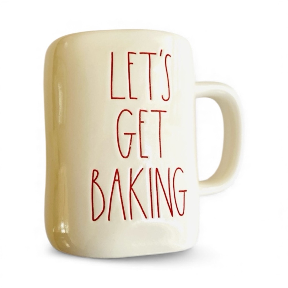 RAE DUNN MUG BY MAGENTA LETS GET BAKING WHITE IVORY CERAMIC CUP
